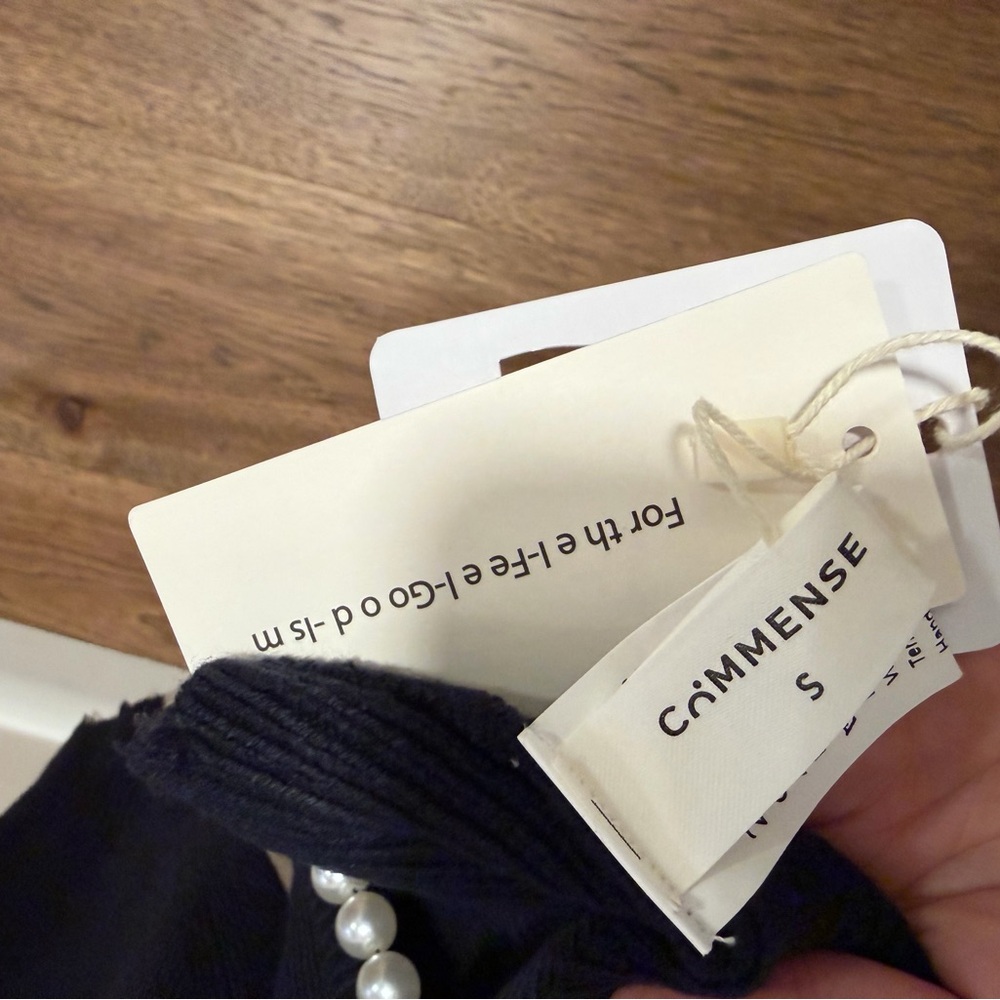 Commense Navy Sweater with Pearl Details - Picture 3 of 3